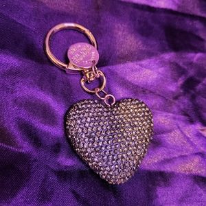Black Rhinestone Heart Bag Charm/Keychain